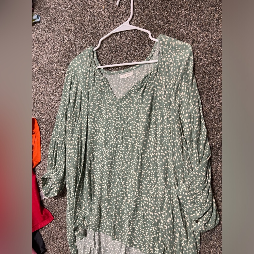 Light green ditsy floral top